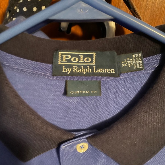 Ralph Lauren vintage Polo in royal blue with navy collar Size XL custom fit - Picture 2 of 3